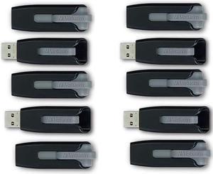 Verbatim 32GB Store 'n' Go V3 USB 3.2 Gen1 Flash Drive 10pk Gray 70894