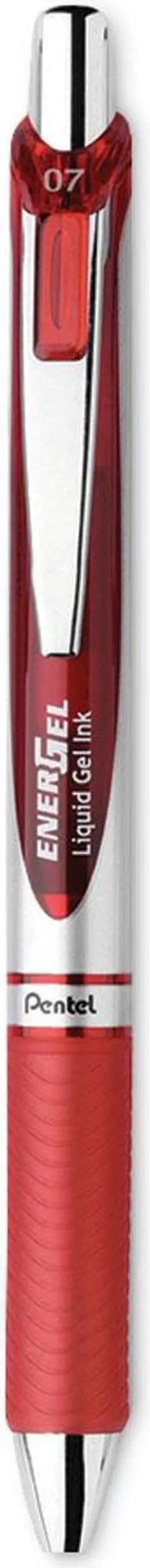 EnerGel RTX Gel Pen Retractable Medium 0.7 mm Red Ink Red/Gray Barrel 3/Pack BL77BP3B
