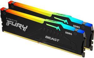 Kingston FURY Beast RGB 64GB (2 x 32GB) 288-Pin PC RAM DDR5 5200 (PC5 41600) Memory (Notebook Memory) Model KF552C40BBAK2-64