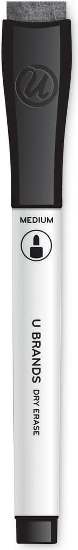 Chisel Tip Low-Odor Dry-Erase Markers with Erasers, Black, Dozen 2925U0012