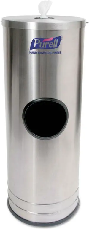 DISPENSER STAND FOR SANITIZING WIPES, HOLDS 1500 WIPES, 10.25 X 10.25 X 14.5, STAINLESS STEEL