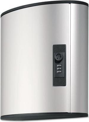 Durable Locking Key Cabinet 36-Key Brushed Aluminum Silver 11 3/4 x 4 5/8 x 11