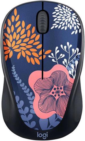 Logitech - Design Collection Limited Edition Wireless 3-button Ambidextrous Mouse with Colorful Designs - Forest Floral