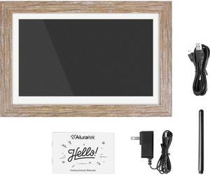 Aluratek 13.3" WiFi Touchscreen Distressed Wood Digital Photo Frame ASHDPF13F