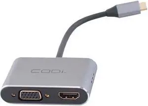 CODi 4-In-1 USB-C Display Adapter HDMI VGA USB-C PD USB-A 3.0 A01063M