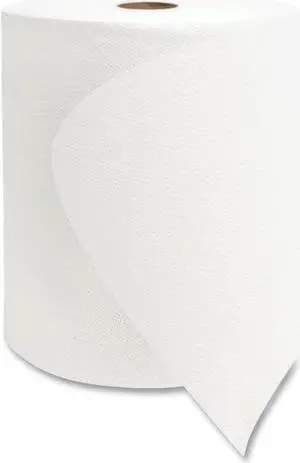 Valay Universal TAD Roll Towels, 1-Ply, 8" x 600 ft, White, 6 Rolls/Carton