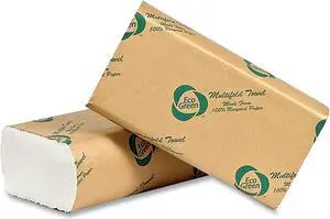 American Paper Eco Green Recycled Multifold Paper Towels 250/Pk 16 Pks/Ctn EW416
