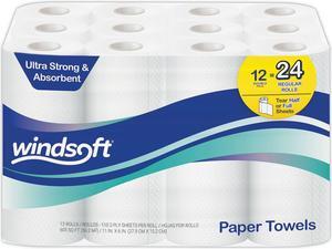Premium Kitchen Roll Towels 2-Ply 11 x 6 White 110/Roll 12 Rolls/Carton 418231