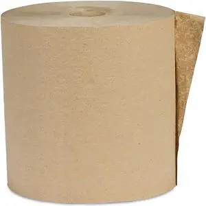 Eco Green Recycled Hardwound Paper Towels 1-Ply 1.6-Core 8"x600' Kraft 12/Carton