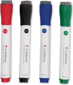 U-Defense Antimicrobial Dry-Erase Markers Chisel Tip Assorted Colors 24/Pack 3285U0012