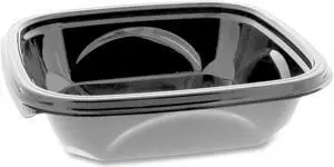 EarthChoice PET Container Bases 7 x 7 x 1.52 24 oz Black 300/Carton SAB0724