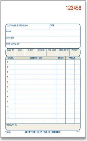 Adams 2-Part Sales Book 12 Lines Carbonless 4.19x7.19 10 Pads DC470510