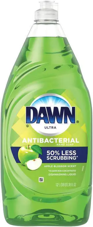 Dawn Ultra Antibacterial Dishwashing Liquid Apple Blossom 38 oz 8/Carton 01134