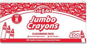 Jumbo Crayons 8 Assorted Colors 400/Pack 740051