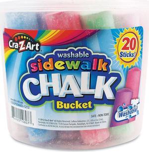 Washable Sidewalk Jumbo Chalk in Storage Bucket with Lid and Handle 12.63" 20 Assorted Colors 108076