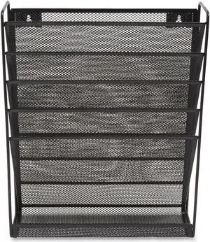 TruRed Wire Mesh Incline Sorter 5 Section Letter-Size Matte Black TR57582CC