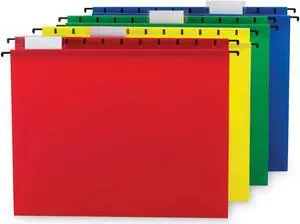 Smead Poly Hanging Folders Letter 1/5-Cut Tabs Assorted Colors 12/Pack 64026
