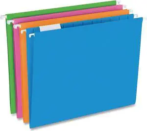 Glow Poly Hanging File Folders Letter 1/5-Cut Tabs Assorted Colors 12/Box 81673