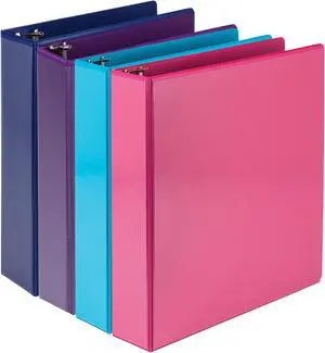 Samsill Durable 2 Inch View D-Ring Binder Fashion Assortment 4 Pack MP46469