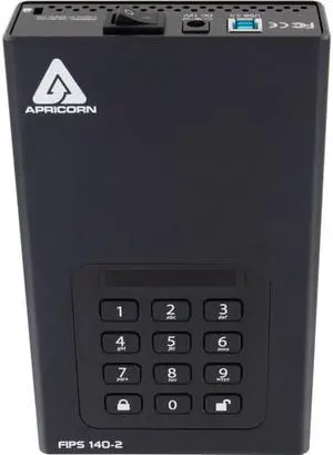 Apricorn Aegis Padlock 18 TB FIPS 256-BIT AES External Hard Drive ADT3PL256F18TB