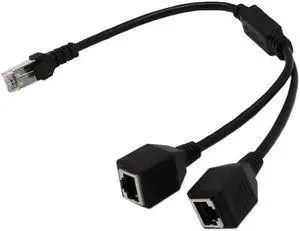 4XEM 2-to-1 RJ45 Splitter Cable Adapter F/M- CAT5E 4XCAT5ESPLITTER