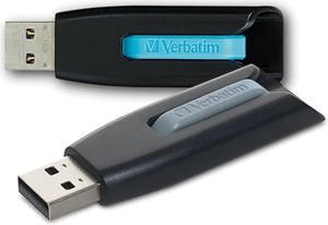 Verbatim 128GB Store 'n' Go V3 USB 3.0 Flash Drive 2pk Blue Gray 70898