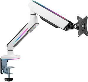 SIIG Single Monitor Desk Mount with Built-in Ambient Relaxing RGB Lights, for 17" to 34" Flat or Curved Screen, Articulating Monitor Stand (CE-MT3J11-S1)