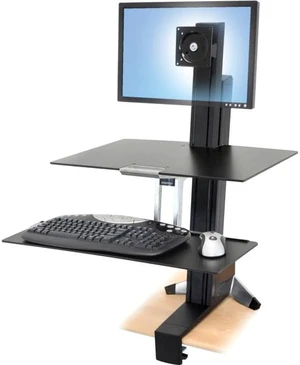Ergotron WorkFit-S Sit-Stand Workstation Polished Aluminum/Black 33350200 Ergotron WorkFit-S Sit-Stand Workstation Polished Aluminum/Black 33350200