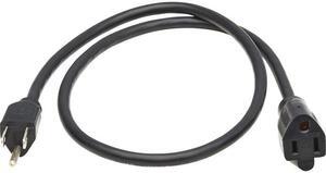 Tripp Lite 3ft Power Extension Cord NEMA 5-15P to NEMA 5-15R Black P02200313A