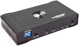 SIIG 1x2 4K120Hz HDMI Splitter with EDID & Audio Extractor CEH27C11S1