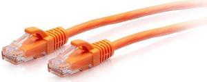 C2G 15ft Cat6a Snagless Unshielded UTP Slim Ethernet Cable Cat6a Slim Network Patch Cable PoE Orange C2G30179