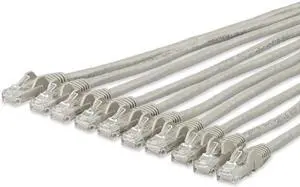 StarTech 15ft Cat6 Snagless UTP Ethernet Cable RJ45 Gray 10 Pack N6PATCH15GR10PK