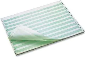 TST Impresso Continuous Feed Computer Paper 18lb 11 x 14.88 White/Green 3100/Ctn