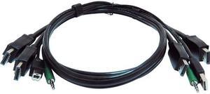 Black Box Secure KVM Cable Each end 1 USB 1 or 2 DisplayPort 1 3.5mm Audio
