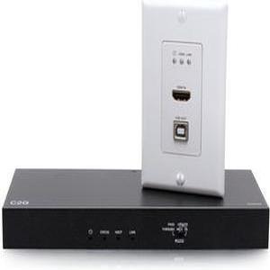 C2G 4K HDMI HDBaseT + USB and RS232 Wall Plate Transmitter to Receiver C2G31030