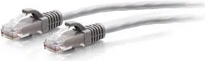 C2G 8ft Cat6a Snagless Unshielded UTP Slim Ethernet Patch Cable Gray C2G30118
