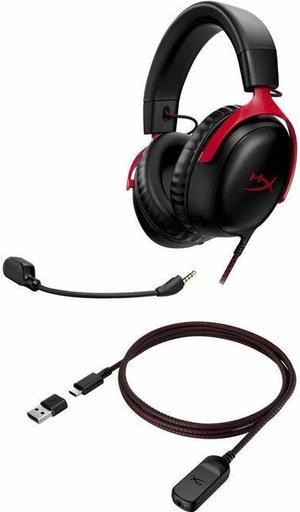  HyperX Cloud III Wireless – Gaming Headset for PC, PS5, PS4, up  to 120-hour Battery, 2.4GHz Wireless, 53mm Angled Drivers, Memory Foam,  Durable Frame, 10mm Microphone, Black/Red : Video Games