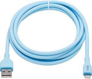 Tripp Lite Safe-IT USB-A to Lightning Sync/Charge Antibacterial Cable (M/M), Ultra Flexible, MFi Certified, Light Blue, 6 ft. (1.83 m) Modle M100AB-006-S-LB