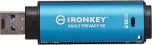Kingston IronKey Vault Privacy 50 Series 512GB USB-A Flash Drive IKVP50512GB