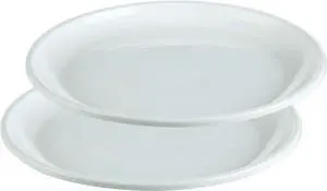Progressive Microwave Plates, 2 Piece Set, White