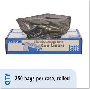 Total Recycled Content Plastic Trash Bags 10 gal 1 mil 24" x 24" Brown/Black 250/Carton T2424B10