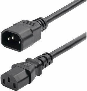 StarTech 2ft 60cm Power Extension Cord IEC 60320 C14 to C13 PDU Power Cord 10A 250V 18AWG UL Listed Components 87138200POWERCORD