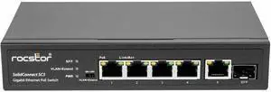 Rocstor 5-Port Gigabit Rackmount PoE Switch Y10S005B1