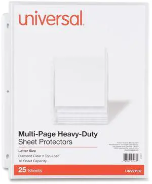 Universal Top-Load Poly Sheet Protectors Letter 25/Pack UNV21137