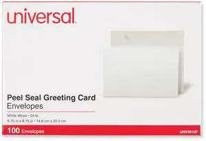 Universal Office Peel Seal Strip Business Envelope #A9 5.74x8.75 White 100/Box