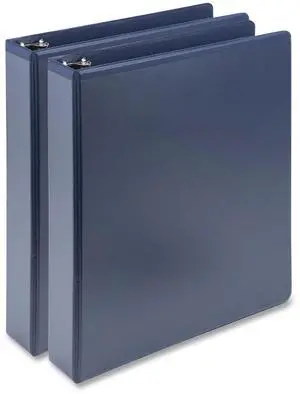 Earth's Choice Plant-Based BOHO D-Ring View Binders 1.5" Capacity 11 x 8.5 Indigo 2/Pack U69541