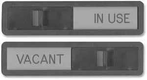 Vacant/In Use Sign In-Use; Vacant 2.5 x 10.5 Black/Silver 1519