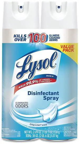 Disinfectant Spray Crisp Linen 19 oz Aerosol Spray 2/Pack 4 Packs/Carton 1920099608