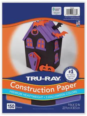 Tru-Ray Construction Paper 70 lb Text Weight 9 x 12 Assorted Halloween Colors 150/Pack P6688