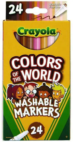 Crayola Colors of the World Washable Markers Fine Bullet Tip 24 Pack 587810